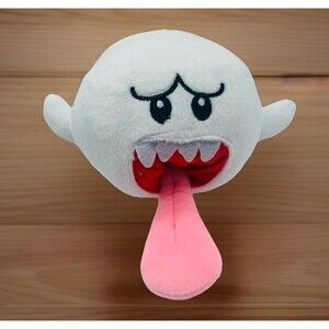 Super Mario Bros Boo Plush Little Buddy White 6” Sugo Stuffed Toy Long Tongue